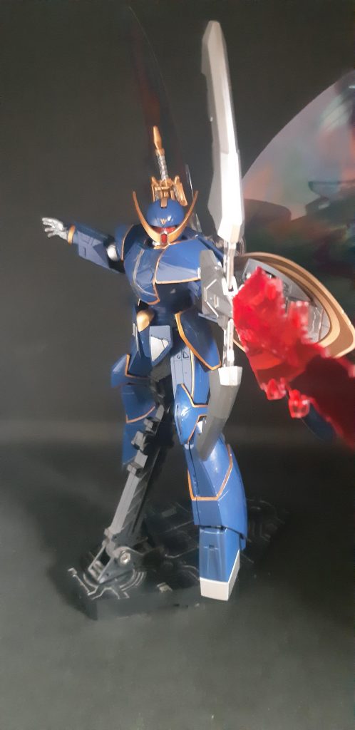 本機最強のムーンライトアロー(エフェクトはトライエイジガンダムから拝借)。月光蝶の翅で味方のビーム攻撃を吸収することでさらに強化可能。