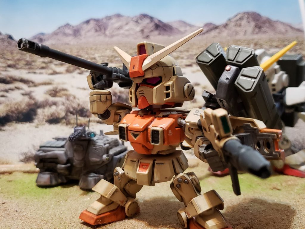 しかし、オリジナルの陸戦型ガンダムより性能が低下しているとはいえ、RGM-79ジムに比べると量産機としては高性能な部類であり、また、増設された火力は基地奪還作戦等の対多戦においてはかなり有効であり、戦場で活躍したとされる資料もいくつか残されている。しかし、戦後に現存していた機体はほぼ存在せず、後世においては半ば幻のMSに近い形となっている。
