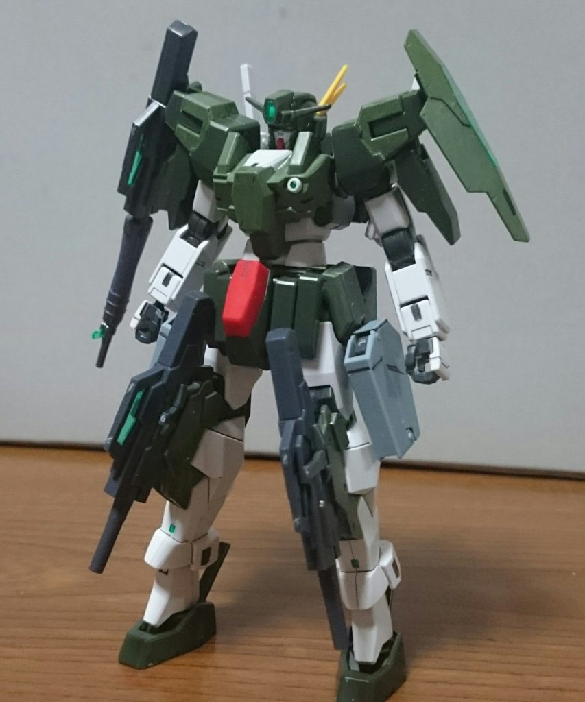 ・ケルディムガンダムサーガ

内容は……

・ケルディム共通部分……緑のを使用(緑の一部をザクダークグリーンで部分塗装)
・サーガ新規パーツ……ザクダークグリーンをメインにその他グレー・ホワイト・メタグリーン等で塗装
・クリアパーツ……一部を除いてHGBFのクリアグリーンの物を使用