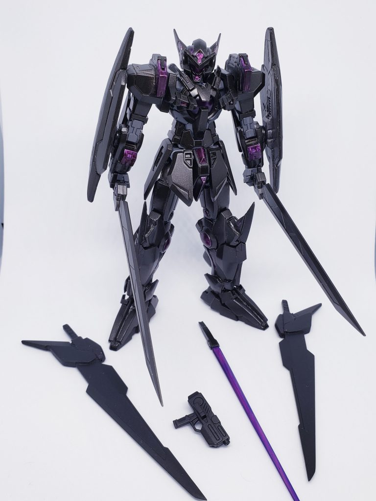 武装一式
GNビームガン
GNビームサーベル
ダークマターブレード改×2
両腕のGNシールド×2
GNブレード改×2
