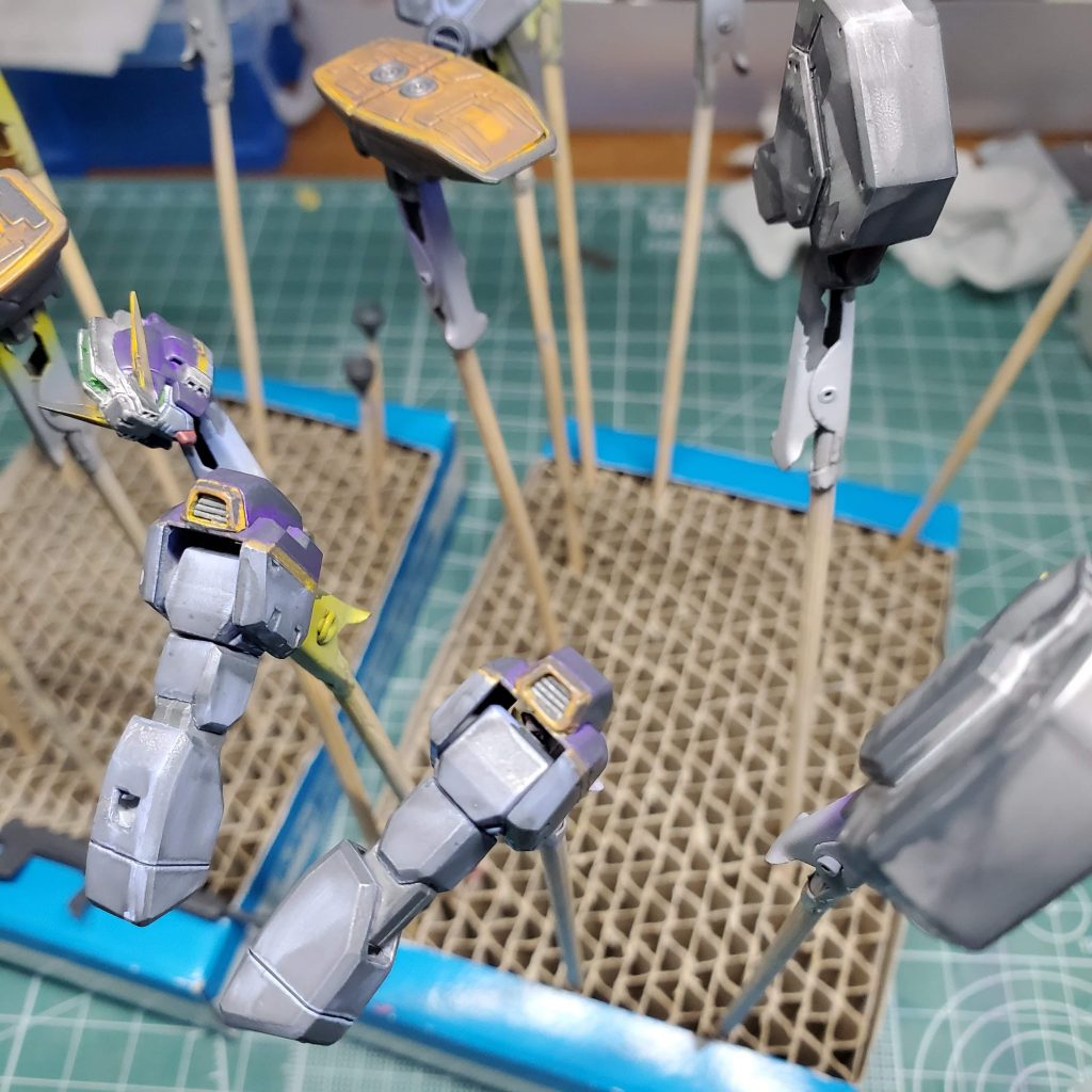 ウォッシング中の写真。この後全体を拭き取りました。