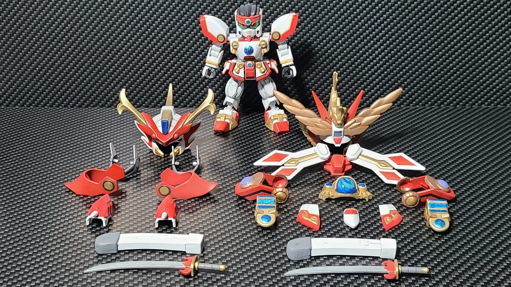 爆熱丸と爆熱丸＆爆心丸の鎧と五聖剣です