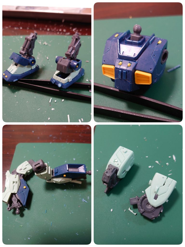 ディテールup箇所は、好みがわかれますが、アーリーチョップ様の意見に賛同するBOXです!⁽⁽◝( •௰• )◜⁾⁾

このため、縦ラインの視線誘導したいと思い、肩、胴体、足などを重点的にモールドやディテールupしています!ヾ(’Ｏ’)/