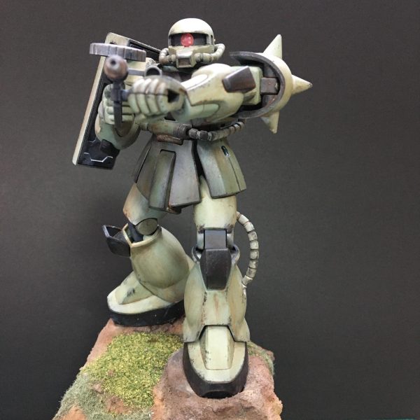 HGUC 量産型ザクのウェザリングとヴィネット