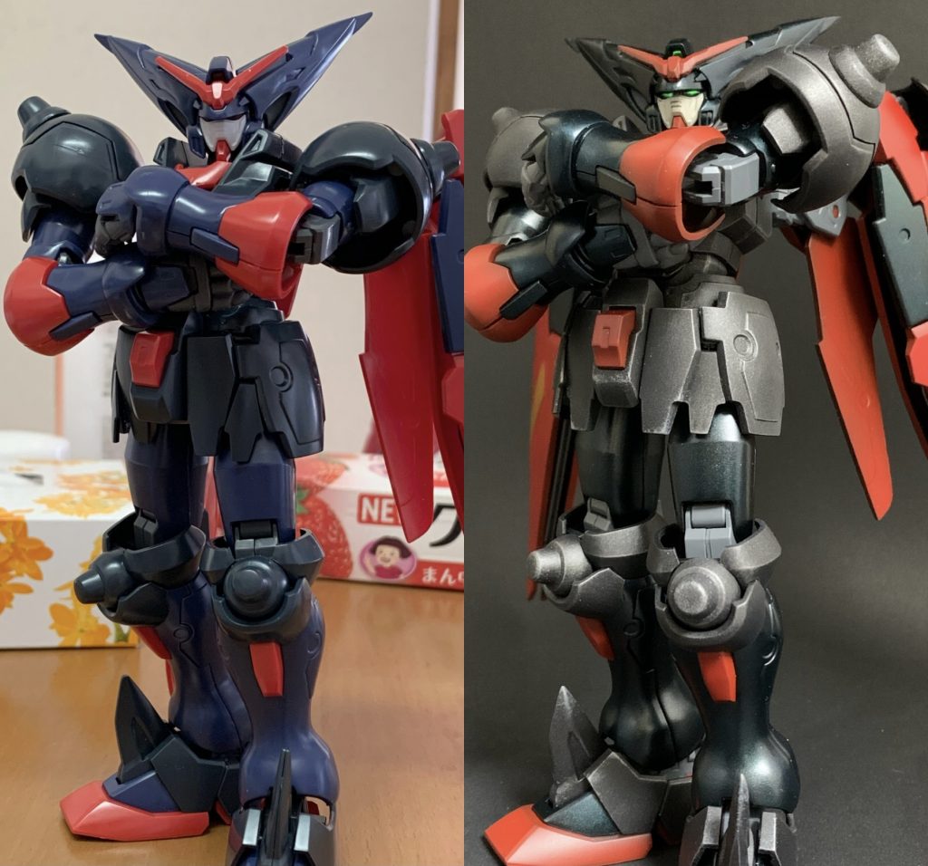 とくに改造はなし。色塗っただけです。友人に送る為の期限があったので組み立て・塗装含め3日で完成させました。