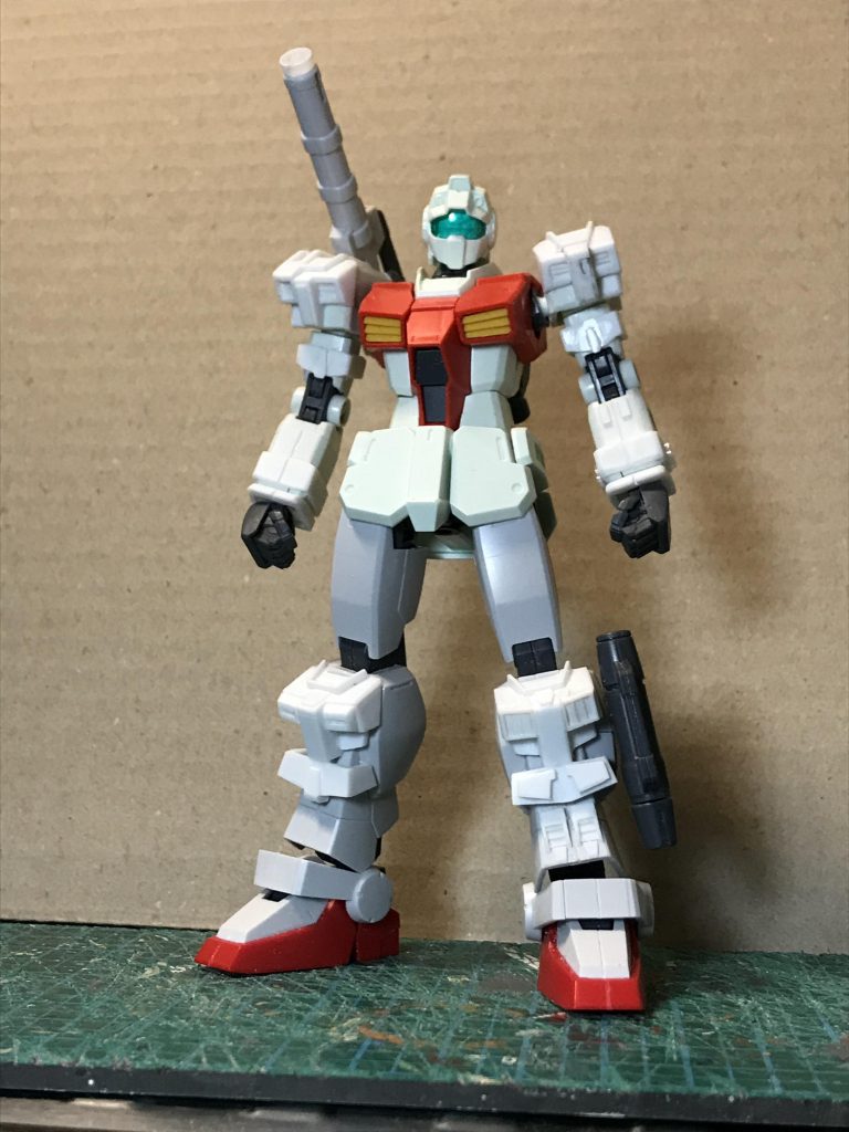 ガシャポンとか食玩のジム使ってささっと出来るだろうと呑気に考えてたけど結局プラ板工作するする事に。