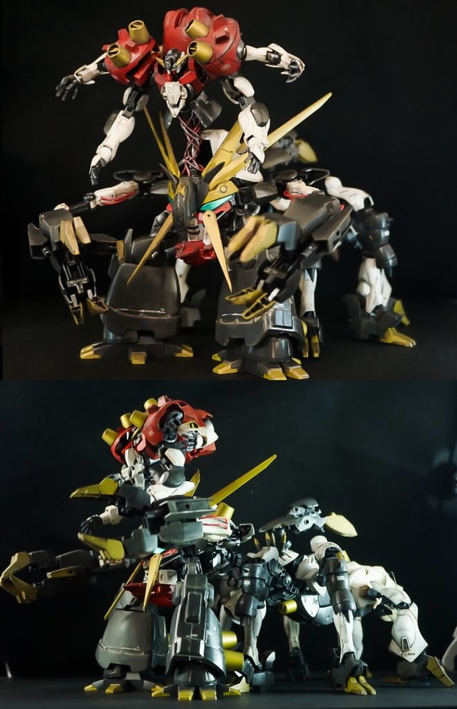 全体写真デカいです、高さ25cm、長さ34cm実物大(144倍)だと36m×49mくらいでしょうかハシュマル同様数百年の間土に埋もれてたであろうという事で全体にウェザリングをしました