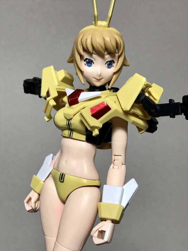いや、やはりガンプラです。装甲を付けると急に凛々しくなりました。生身よりもこのほうが好みです(^^)