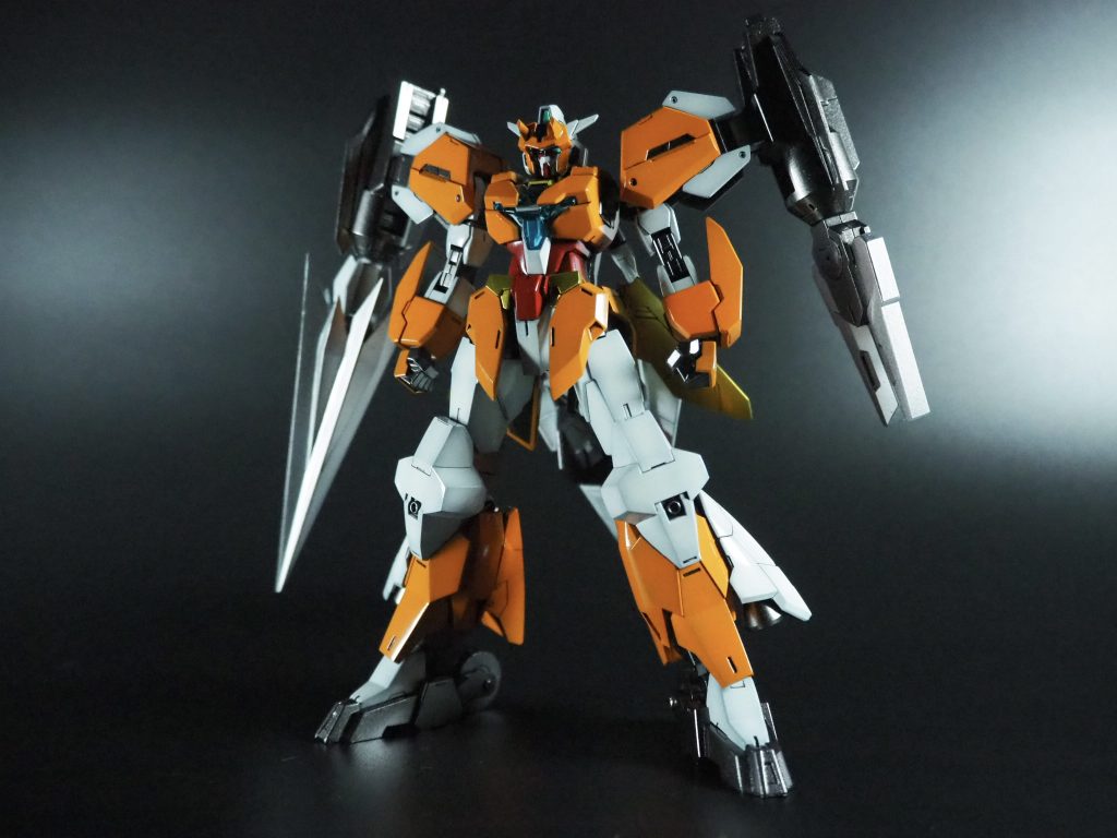 全体図（設定画風）コアガンダムⅡとして使うことは最初から考えないで仕上げているので分離はしてません一応できますが、今回はサタニクスガンダムという形での作成の為写真はありません