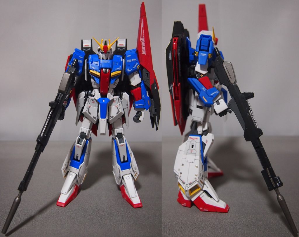 ビーム・ライフル装備の前面&右側面図。