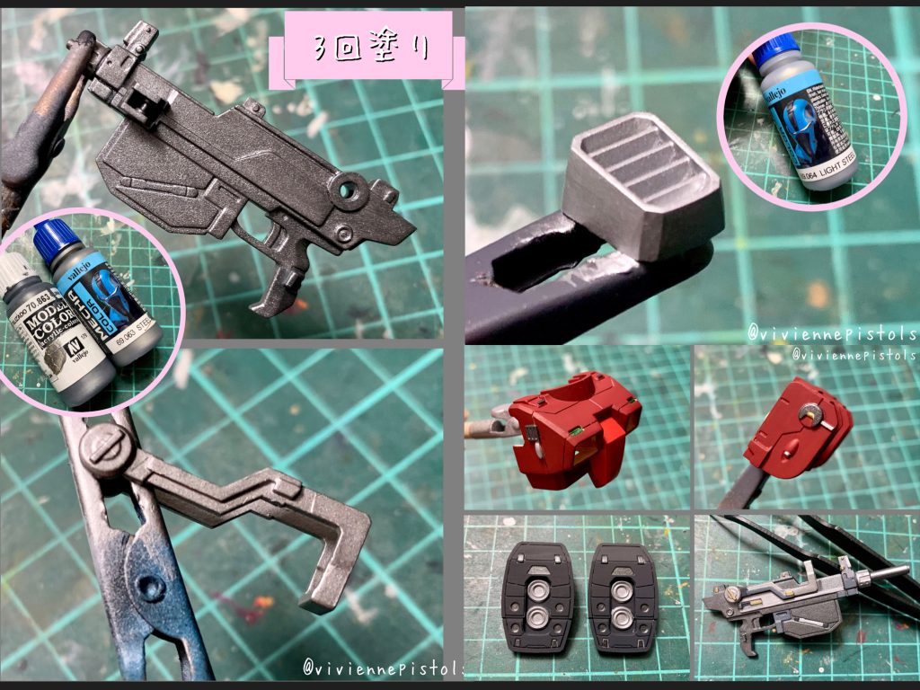 ファレホを使用(ゴールドとメタリックグリーンは除く)し全塗装をしました。