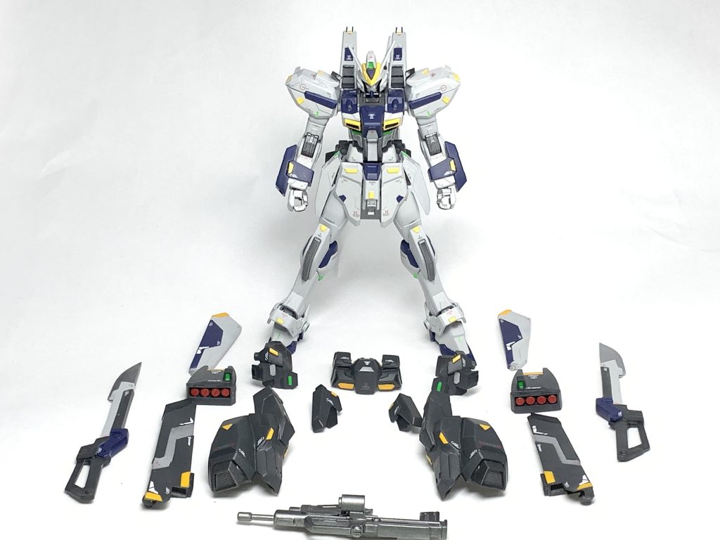 以上、アーセナルウィンダムの設定でした。コンセプトは「エースや指揮官向けのカスタムタイプウィンダム」と「SEED版スタークジェガン」。重装甲でありながら高機動を発揮できる機体を意識し製作しました。