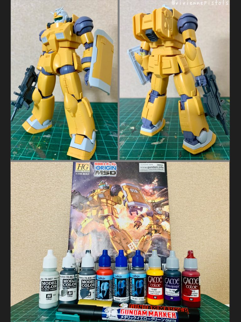 仮組みの状態と使用した塗料(台座は除く)になります。