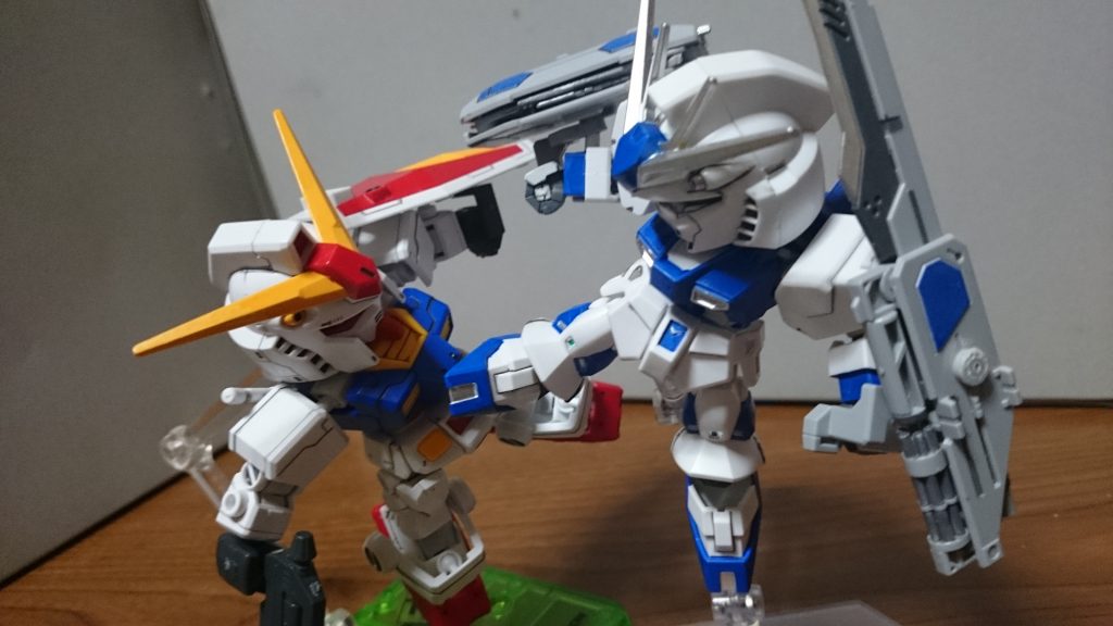 イオリ・タケシのRX-78とバトル！(ただしSD)(動きを読まれた！？)(しかもこれは――――)(赤い彗星！！)