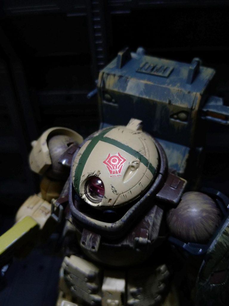 デカールに市販のオリジナルや30MMを使用しましたが、特に頭部のデカールは気に入ってます。