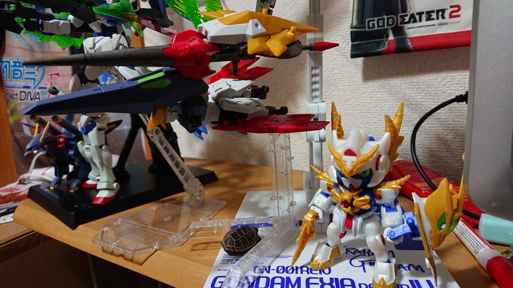 余ったパーツも個別に飾れていいですね♪モビルドールメイの通常カラー再販はよ！GB版の青いボディの方は売ってるんだけども😞