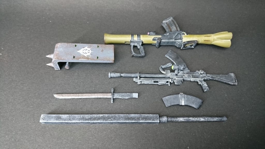 武器一覧①バズーカスパイクシールドザクマシンガン改&ヒート銃剣&予備マガジンヒートしない棍棒