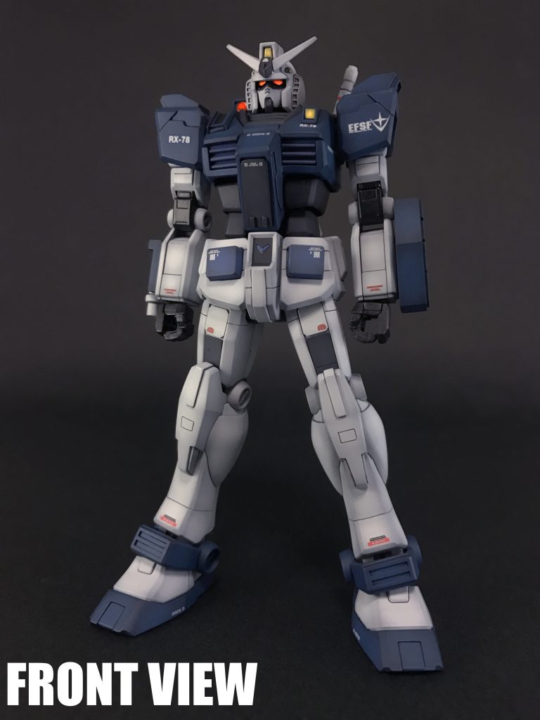 ベースキットは「EGガンダム(ライトパッケージVer.)」です。主にプラ板、一部パテを用いてディテールアップと形状変更しています。本体の追加パーツはフルスクラッチで作成し、ハンドパーツはHGキットの物に交換しています。