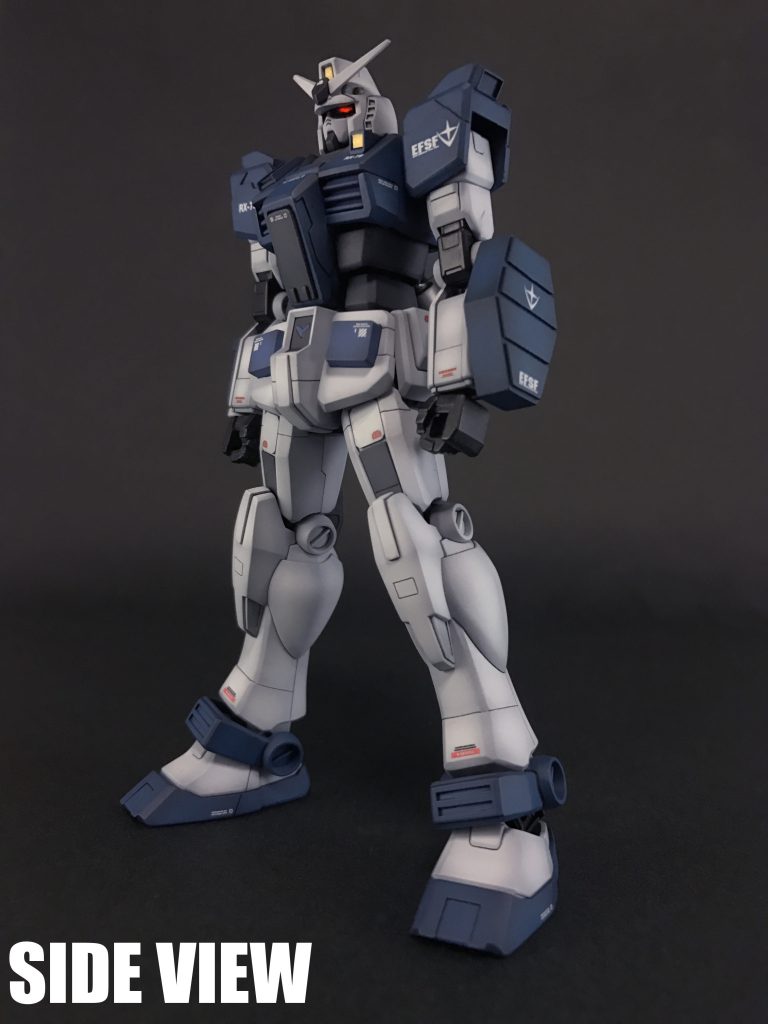 「MSV-R」のデザインをイメージラインとし、追加ディテールはFSWS計画の機体群や「RG ガンダム」を参考に施しています。全体のカラーは「ガンナーガンダム」を踏襲しつつ、配色を変更しています。