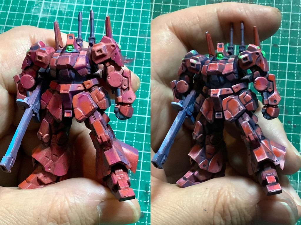 ファレホとアクリルガッシュで筆塗り途中の写真です。