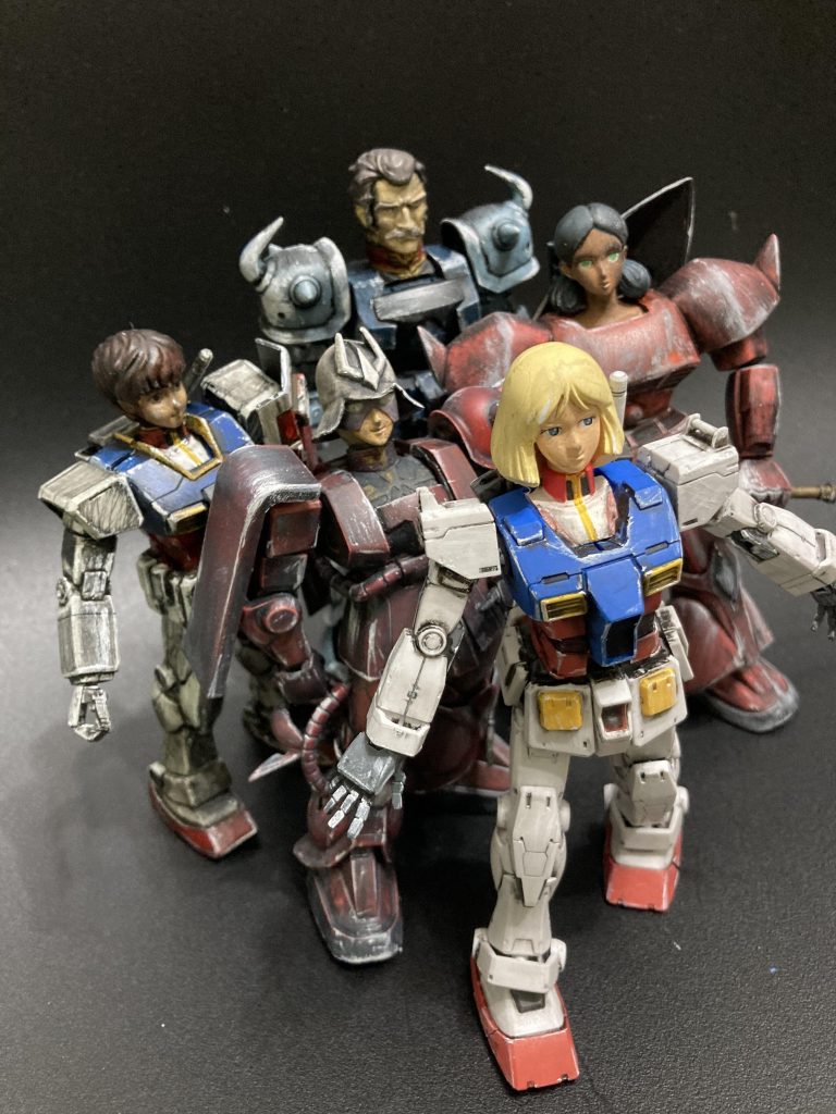 セイラさんキャップのお顔はとてもキレイで凛とした表情だったのでシリーズ中ウェザリングを1番控えてみました^ ^