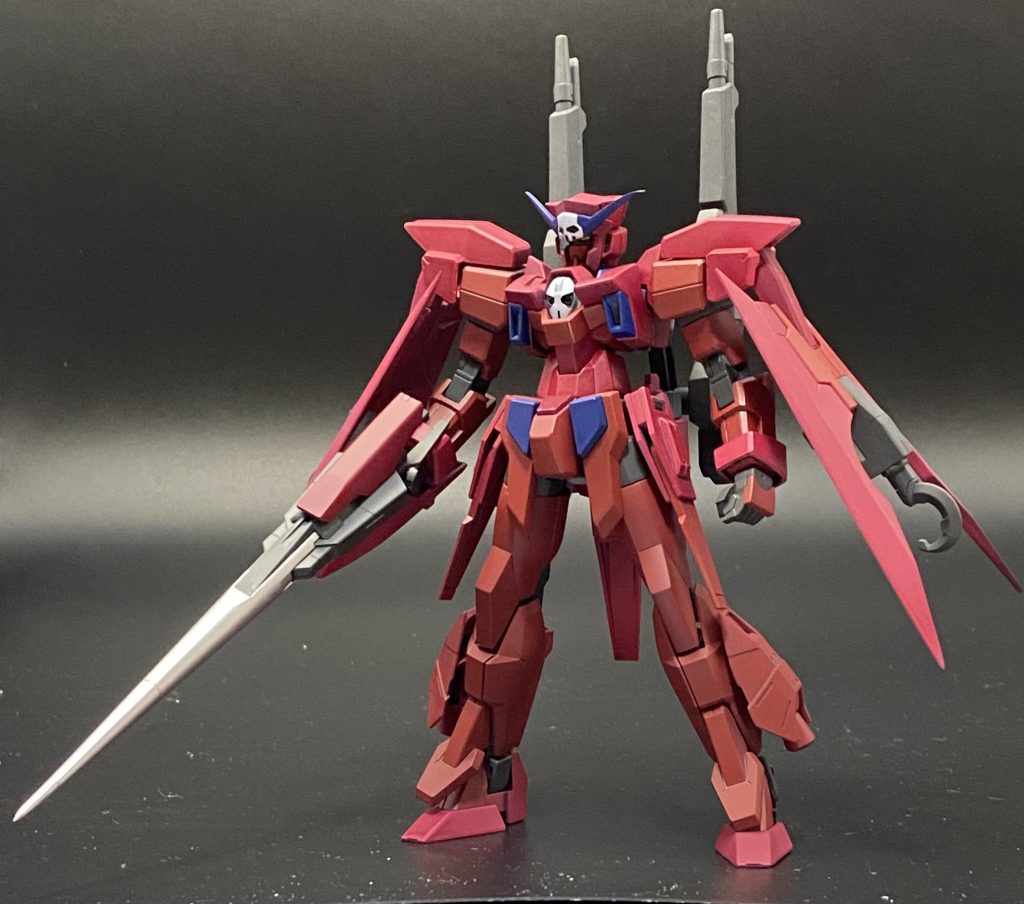 フロントAGE-2の欠点であろう遠距離戦対策にバックパックにビームライフルを装備させました。その分機動性が落ちると思うので、脚部に30mmのバーニアを装備させました。