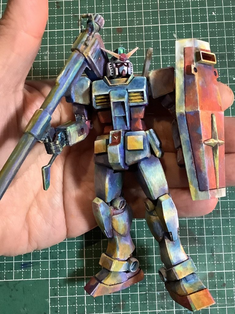 アクリルガッシュを使って塗り重ね中