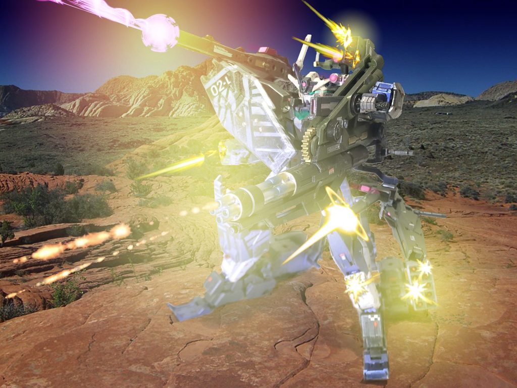 FINISH MOVE  必殺技【明けの明星／ルシファー】本機の名を冠した必殺技要するにみんな大好きフルオープンアタック！そのマズルフラッシュのあまりの眩さに戦場で光り輝く「明けの明星」に例えられる