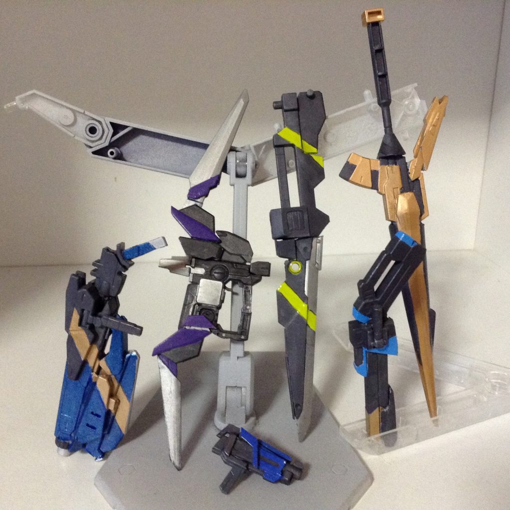 アタッシュウェポン一式。　これ以外にも過去に作ったゼロワンガンプラの武器を装備できます。　　 