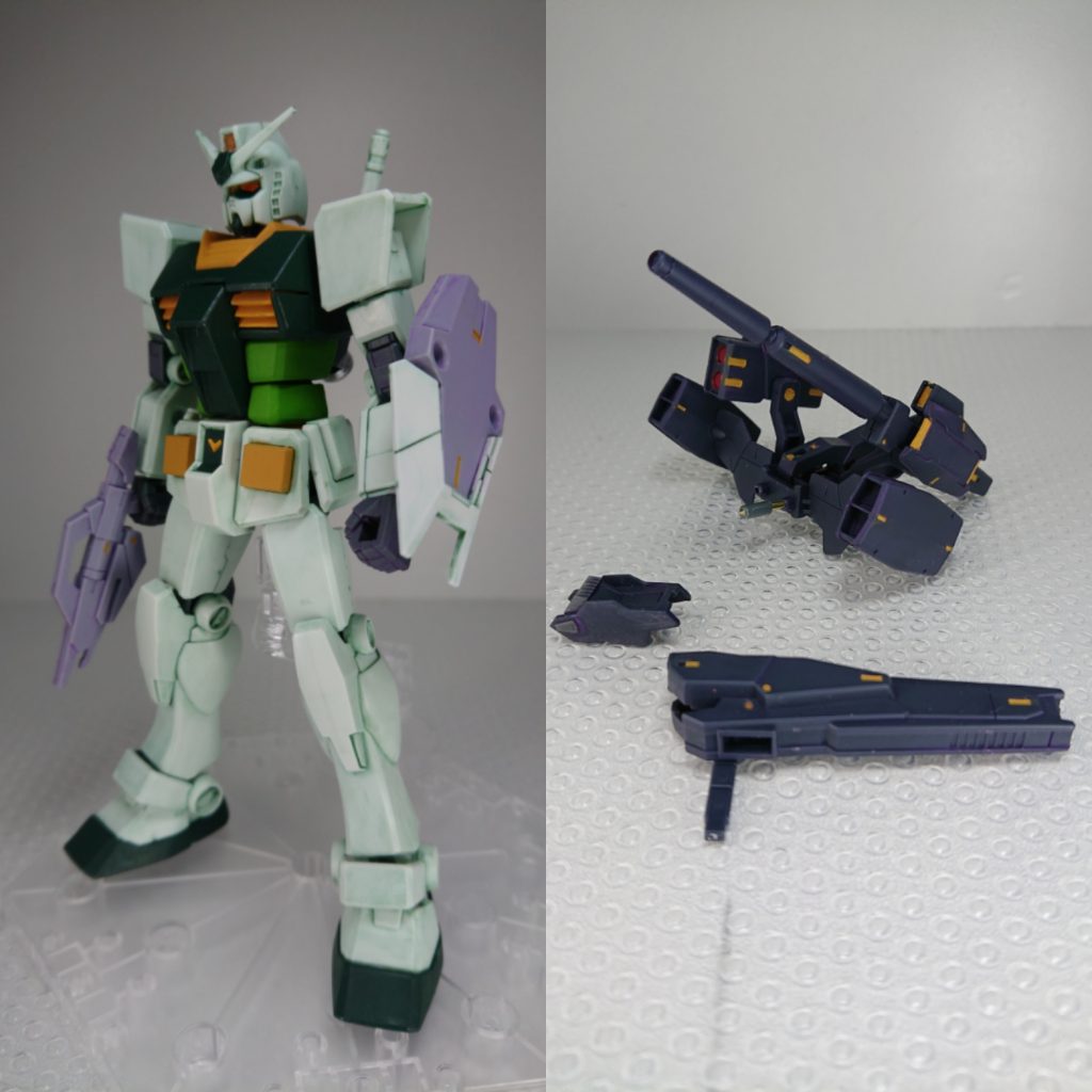 軽装状態とヴィートルーウェポンズ軽装状態の武装はヴィートルーガンダムのまんまです。ヴィートルーウェポンズはところどころ黄色で塗装してます。