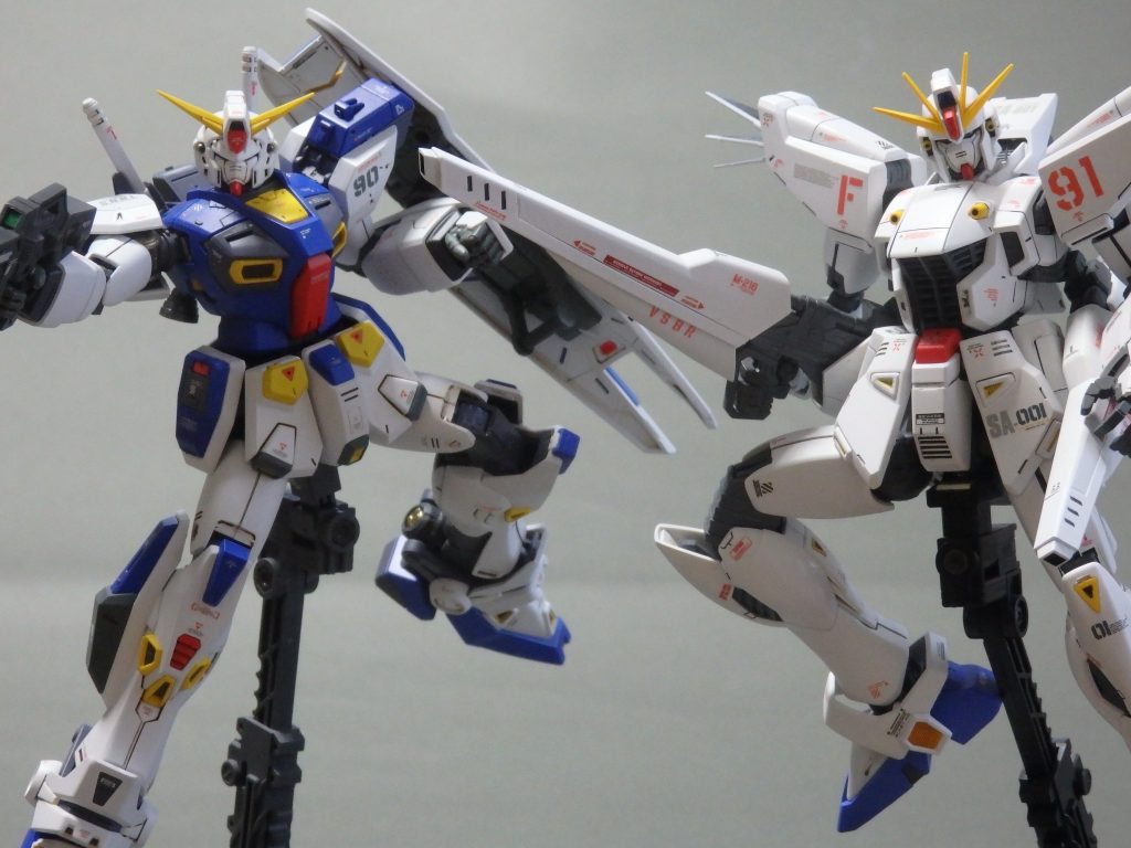 サナリィのFシリーズ繋がりでF91 ヴァイタル1号機と・・・・・ヴァイタルはMG F91ver1.0を1号機仕様に色変更したものです。