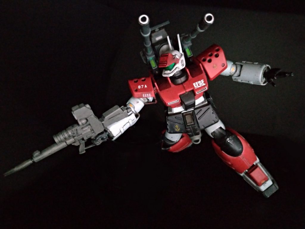 BOWA XBR-L82改Cキャノンから高射機関砲に換装されたことによる単機火力の低下を補うための新たな専用武装として、ビーム・ライフルを採用。これは試製ビームライフル、XBR-M82の余剰部材を利用したライフルであり、出力やバレル長は元のモデルとほぼ差異はないものの、長射程用センサーの採用により実質の有効射程を向上させた機種である。