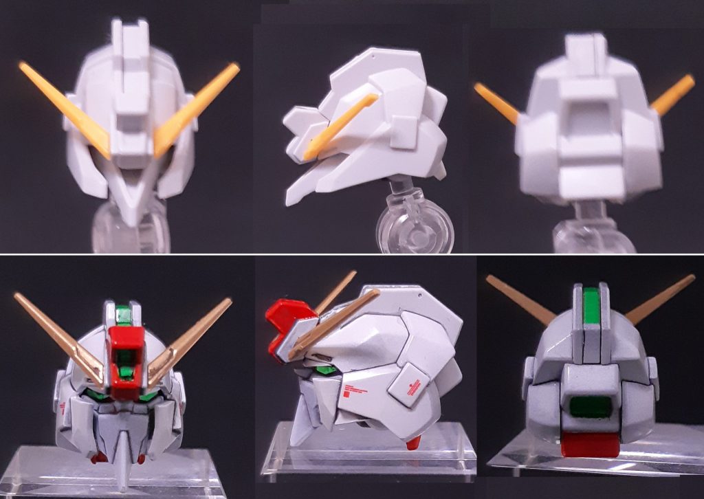 頭部はジャンクパーツ、プラ板を利用してガンダム顔に変更