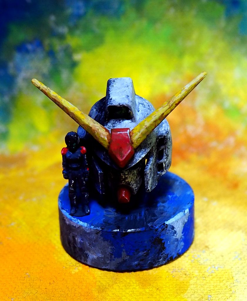 アクリルガッシュで厚塗りして油絵っぽい表現で塗っています