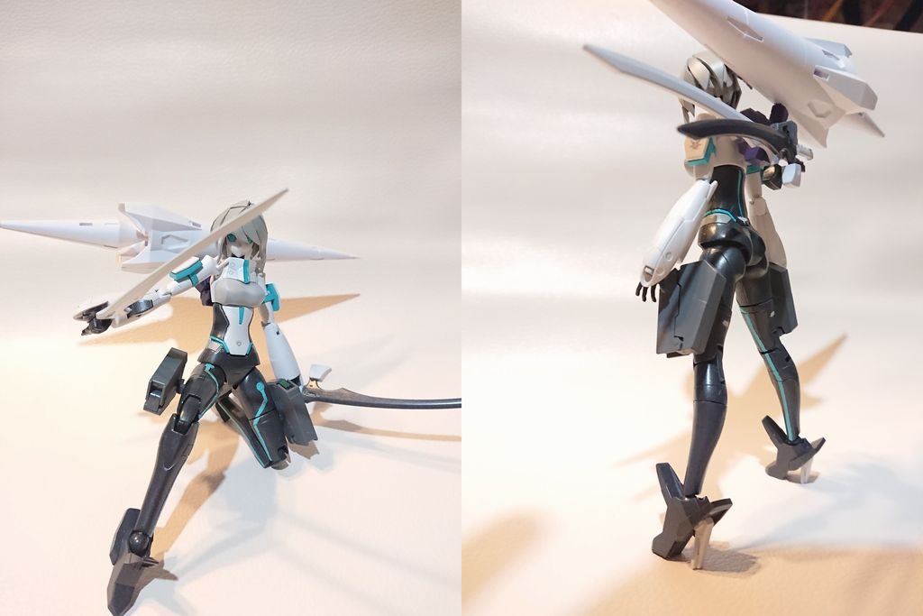 モビルドール メイ（Ver.AR)自機であるモビルドール メイの改造機。ARはAfter Re:Riseの略とかナントカ。メタ的に考えるとこの名称はおかしいような気もするけど、まぁ便宜上(;'∀')髪がショートカット状になり、装備を日本刀型ソードと大型スピアへ変更しています。両腿のホルスターにはガンコントローラー（後述）が入っています。