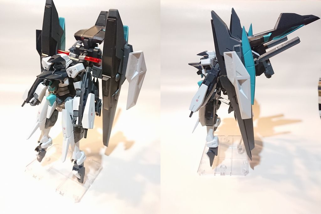 人型形態人型となり、メイちゃんをサポートします。パトランプは運営からの支給品のひとつ。緊急時以外は鳴らしてはいけません。予期せずパトカーっぽい色合いになっちゃいましたが、むしろそれでいいのでしょう。メイン装備は大型GNキャノン、腕部バルカン砲、腕部ビームサーベル。どれも基本は非対人用です。