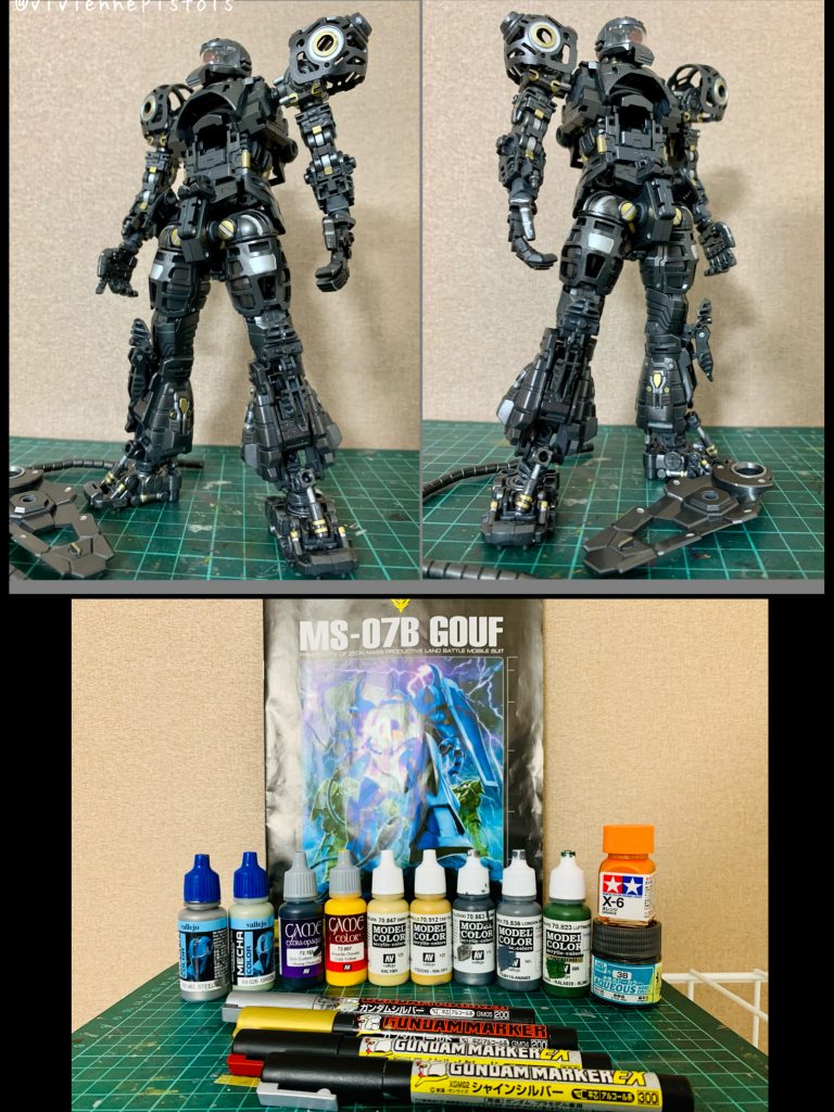 内部フレームだけの状態と、内部フレーム、外装フレームに使用した塗料になります。