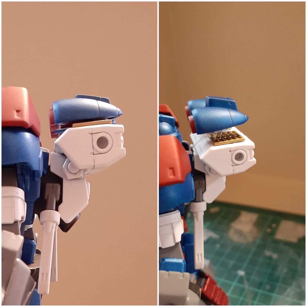 大技発動時のバックパック上部の可動もそれっぽく再現。電池は断念。