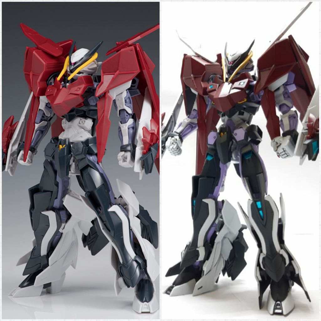 クアドロ形態　素組との比較クアドロは全身のパーツをシャープ化，肉抜きを埋めて，ハンドパーツをコトブキヤの物に変えました。 