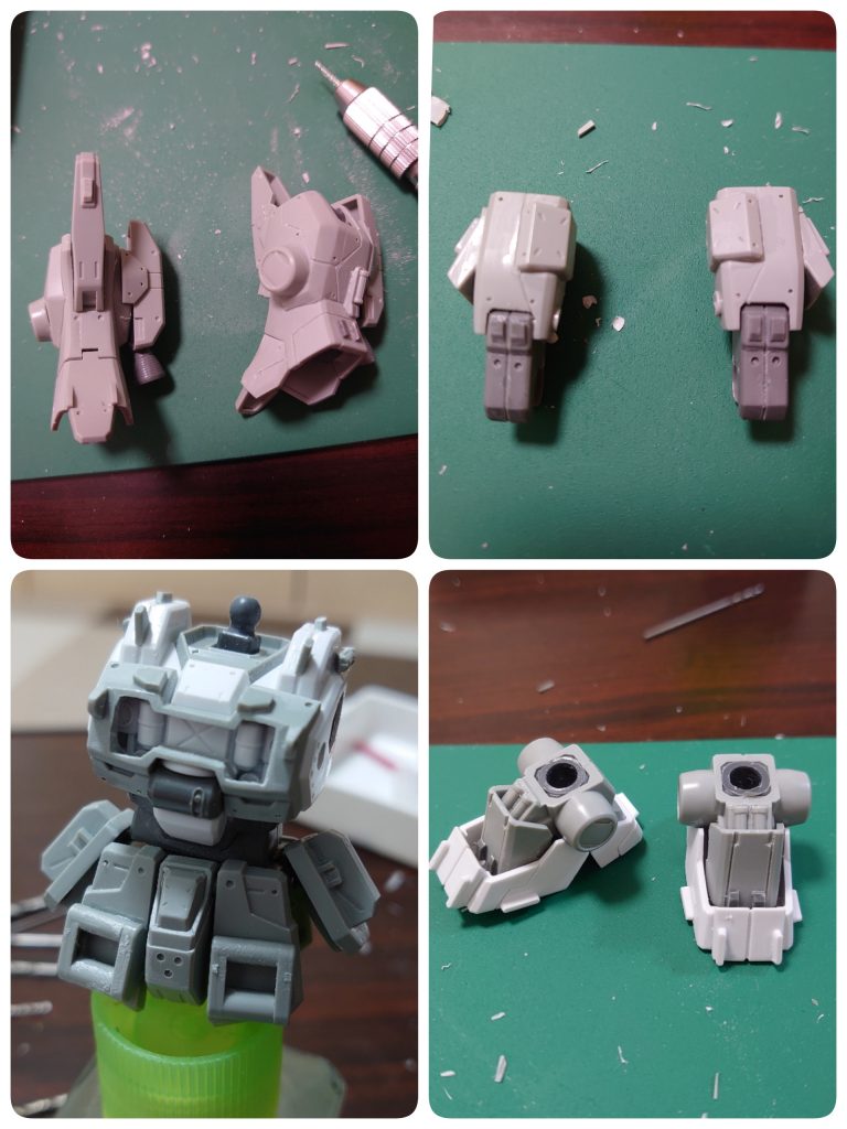 モモ、ふくらはぎは、重装備の割にキャシャなイメージがあったので、スラスターを追加しています！(ʘᗩʘ’)