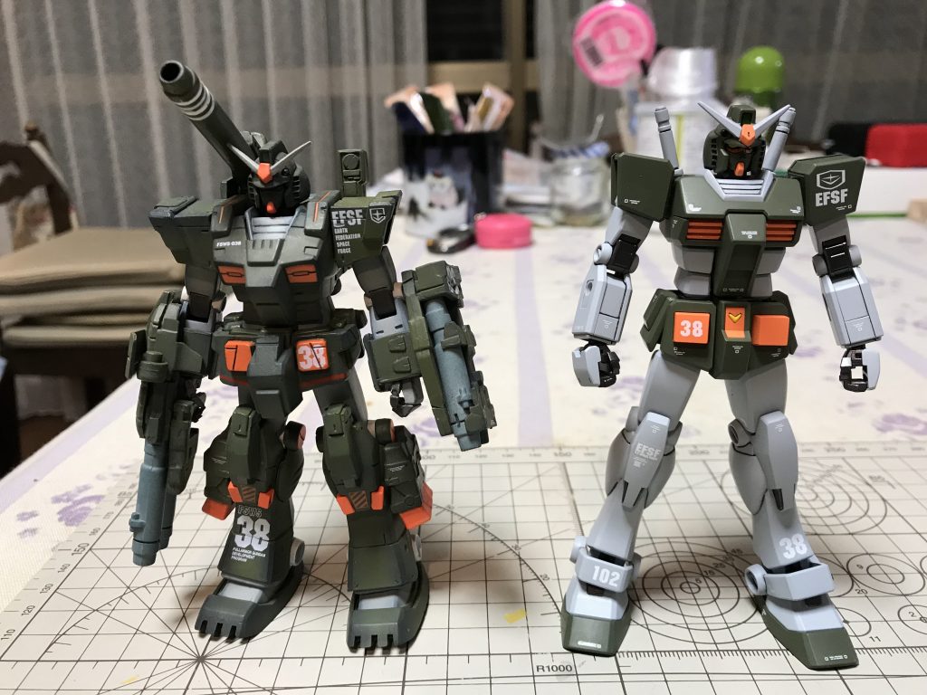 カラーリングは前述の通りフルアーマーの中の人にしました。左のGFEを参考にしましたが、あんま上手くいかなくて残念な事に。