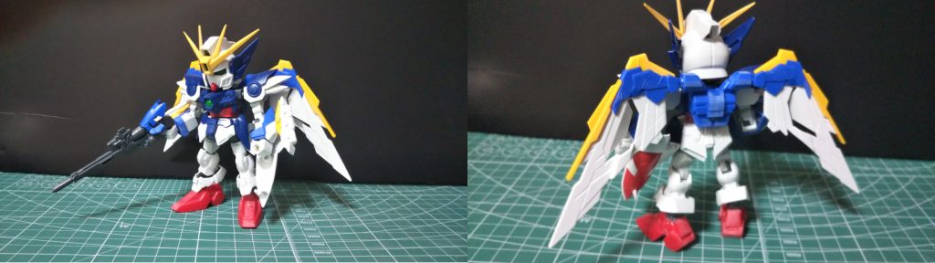 塗装前の状態。このときはまだ、翼はRGではなくBB戦士のパーツをそのまま使う予定でした。