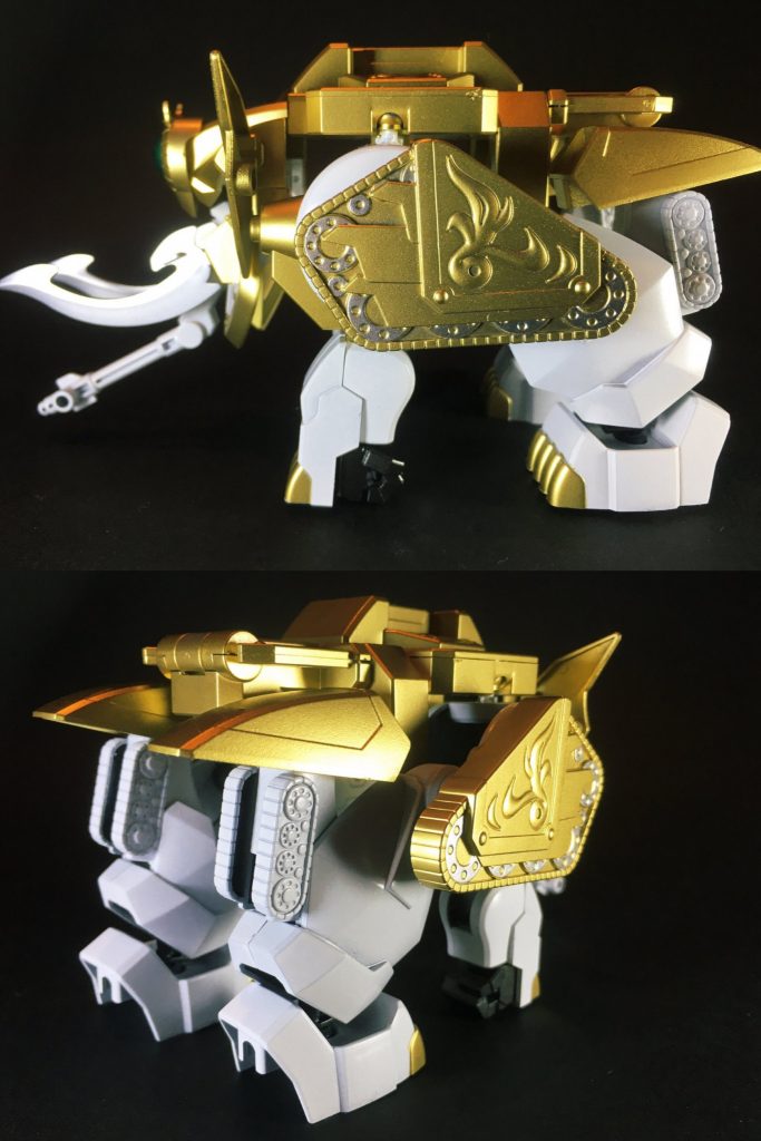 【戦象チャーンプアック】東南アジアに生息する象は、古来よりその強靭な巨体で戦象として活躍し、勇猛果敢な武威の象徴として王権の威光と結び付き臣民に畏敬された。特に希少な白い象は、敬虔な上座部仏教国たるタイではブッダの化身として神聖視され、国を治める王のみが乗る事を許されたという。