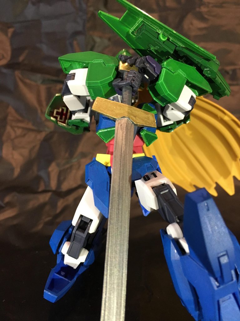 剣を地面に突き立てる事で、自機や両機の武装に様々な属性を付与する事が出来る。