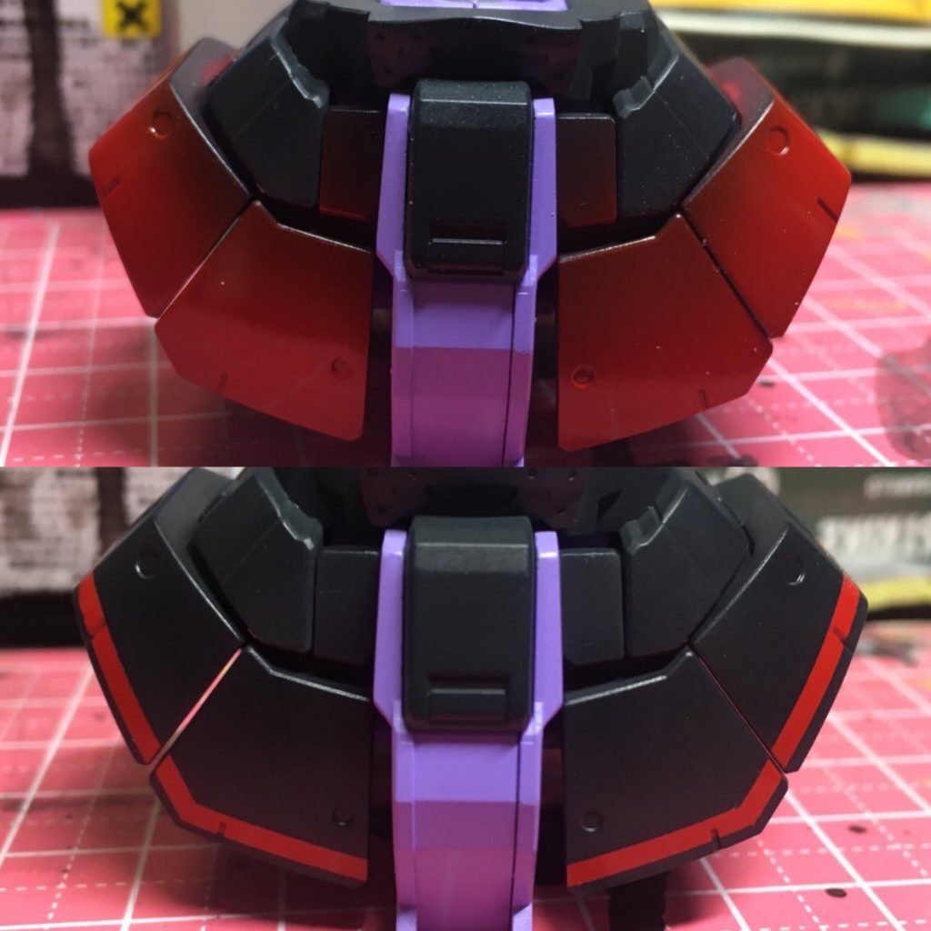 特徴的な赤のラインは全て塗装で表現してみました!びちっと全部揃って上手くいくと気持ちいいですよね!