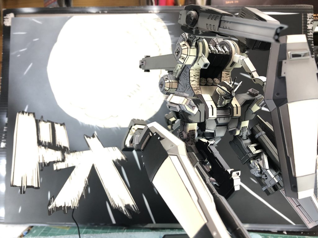 完成したモノを並べて、出撃シーンの完成です！こんな感じで並べて撮影してました