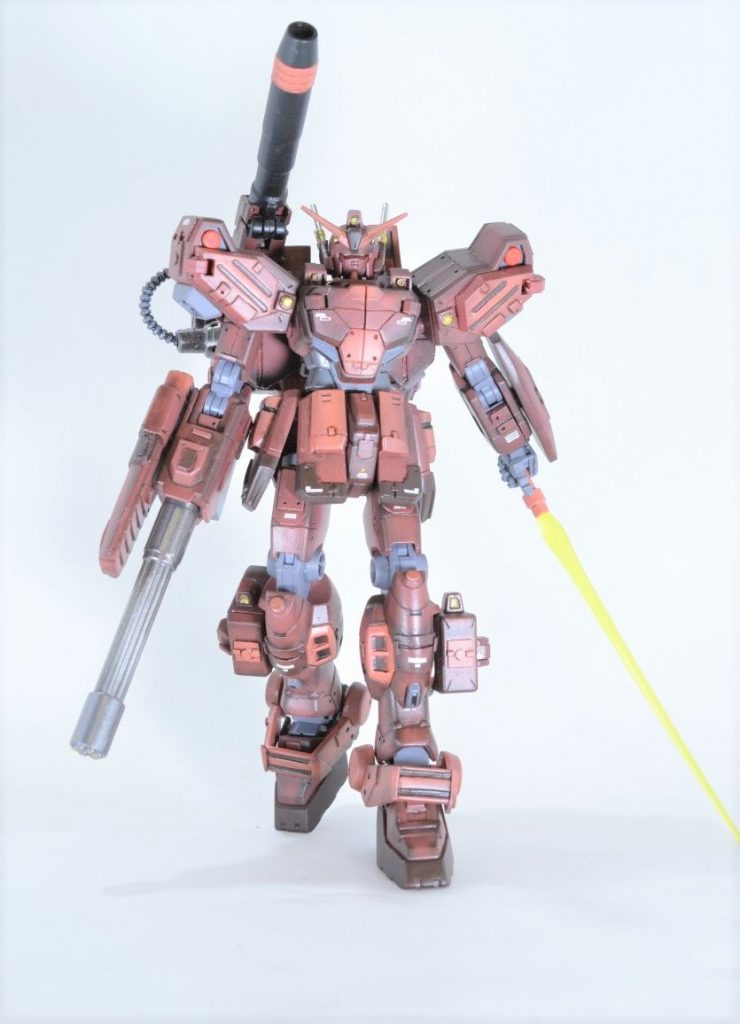 カラーリングは色々と迷走しましたが、最終的には全身を赤茶色にしました。また後から陰影を付けたくなったため、やっつけでシャドーをかけてみましたが、やや小汚い仕上がりになってしまいました。無念…orz