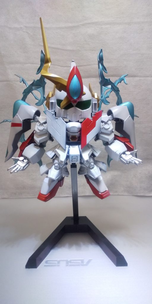 めっちゃ持て余していたカミキバーニングのエフェクトパーツを使えないものかと考えた結果、普通にエフェクトパーツとして使用することに。最初は赤くして炎の化身ごっこのつもりでしたが、青い炎とかの方が男の子の心に眠るチュウニスピリッツを呼び覚ますねともう一人のボクとそれは固い握手をしたので青く塗装。