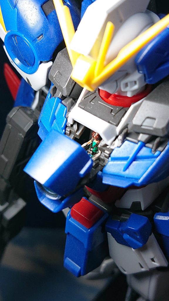 パイロットまっしろでしたが塗ってみるといい感じ♪コクピットハッチも良く開くし開いたまま飾るのも良いかもぉ