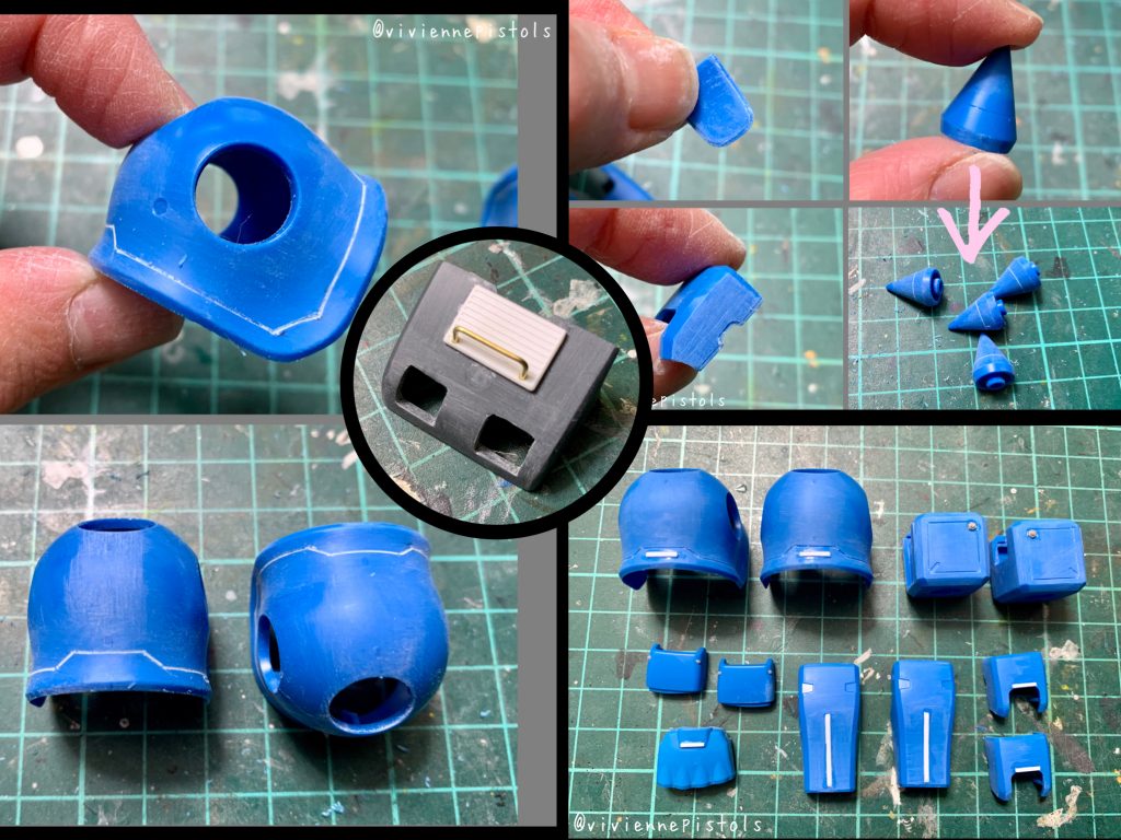 スジ彫りの彫り直しや、プラ板、社外パーツ、真鍮線を使いディテールアップしました。